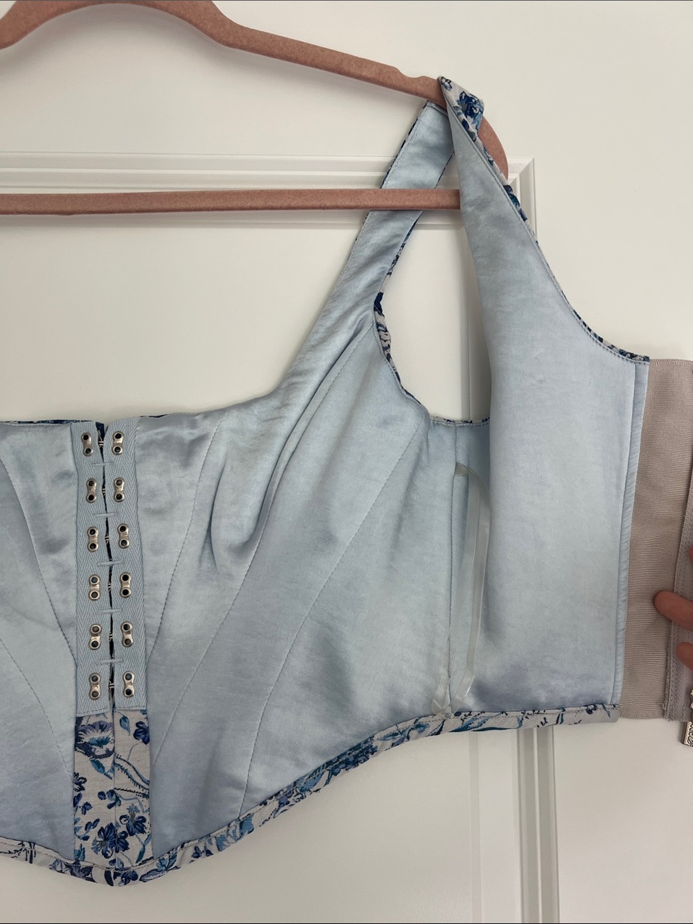 House of CB Blue Floral Embroidered Corset Top Small Plus Cup - Picture 7 of 12